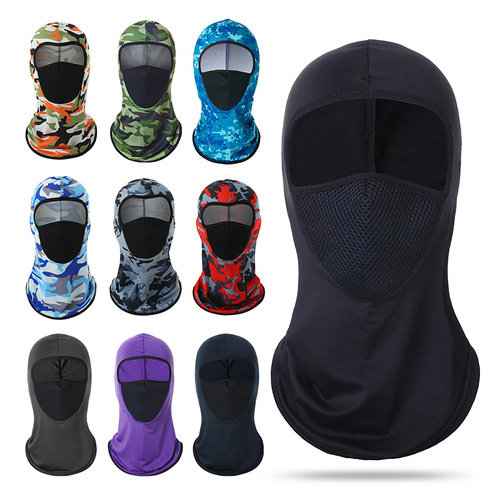 Summer riding mask, sun protection neck cover, breathable anti-UV sports face protection hood, outdoor neck protection headgear, hat