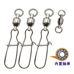 0#-10# Silver White Bearing Swivel + Reinforced Pin Stainless Steel Lure Fishing Gear Small Accessories Wholesale