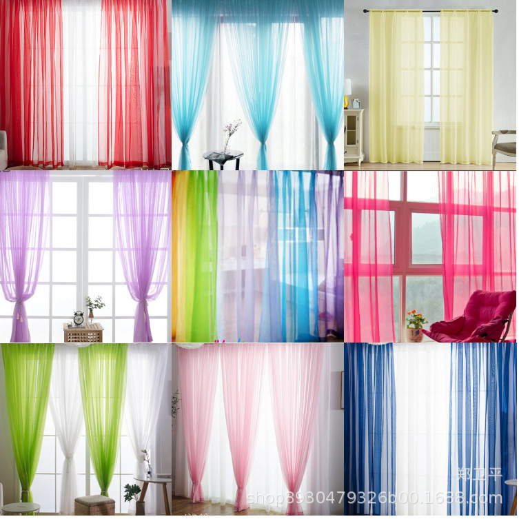 Factory direct wedding solid color glass screen transparent gauze curtain finished curtain wholesale cross-border AliExpress hot sale Factory direct wedding solid color glass screen transparent gauze curtain finished curtain wholesale cross-border AliExpress hot sale