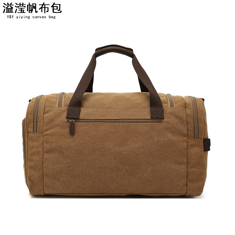 Bolsa de viaje de los hombres bolsa de equipaje de techo de gran capacidad Yoga Fitness Bolsa de viaje de larga y corta distancia en movimiento de lona con cuero de Caballo Loco