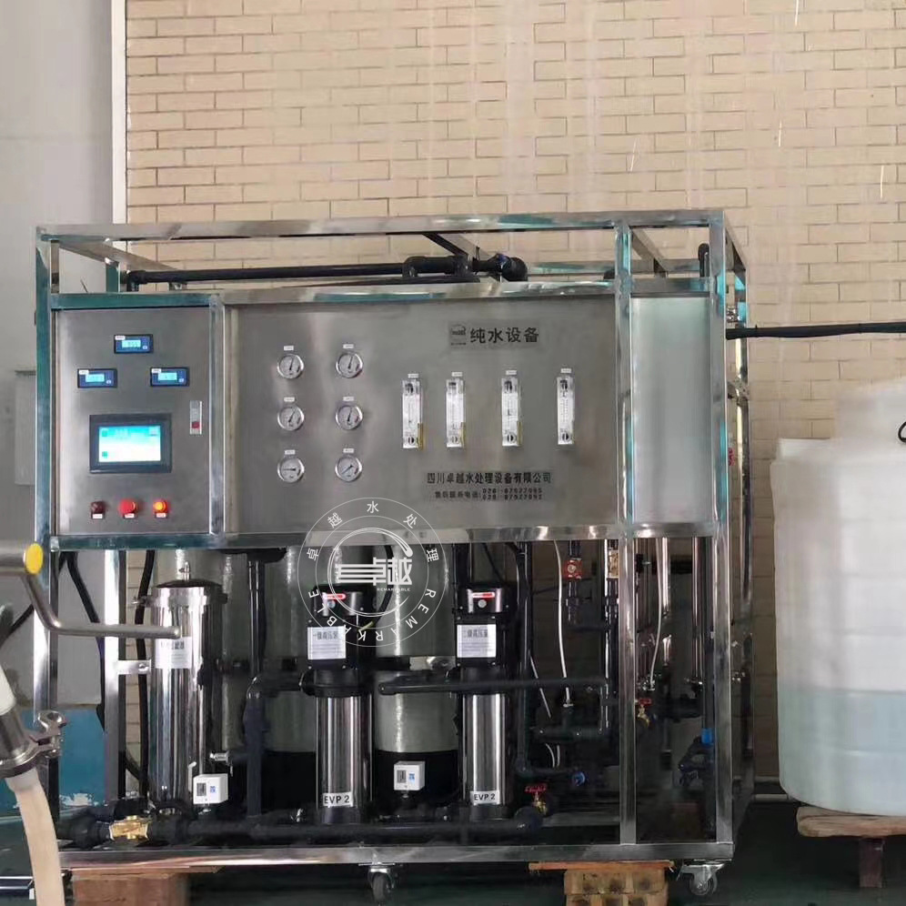 四川反渗透水机厂家生物科技实验用双级反渗透纯化水设备 500L/H