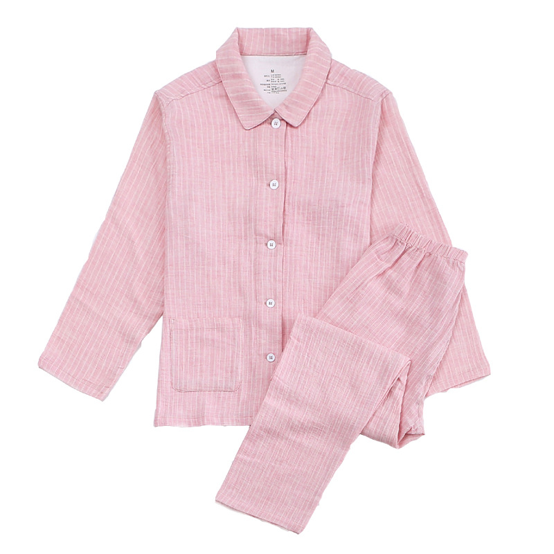 더블 원사 홈웨어-파우더 핀스트라이프