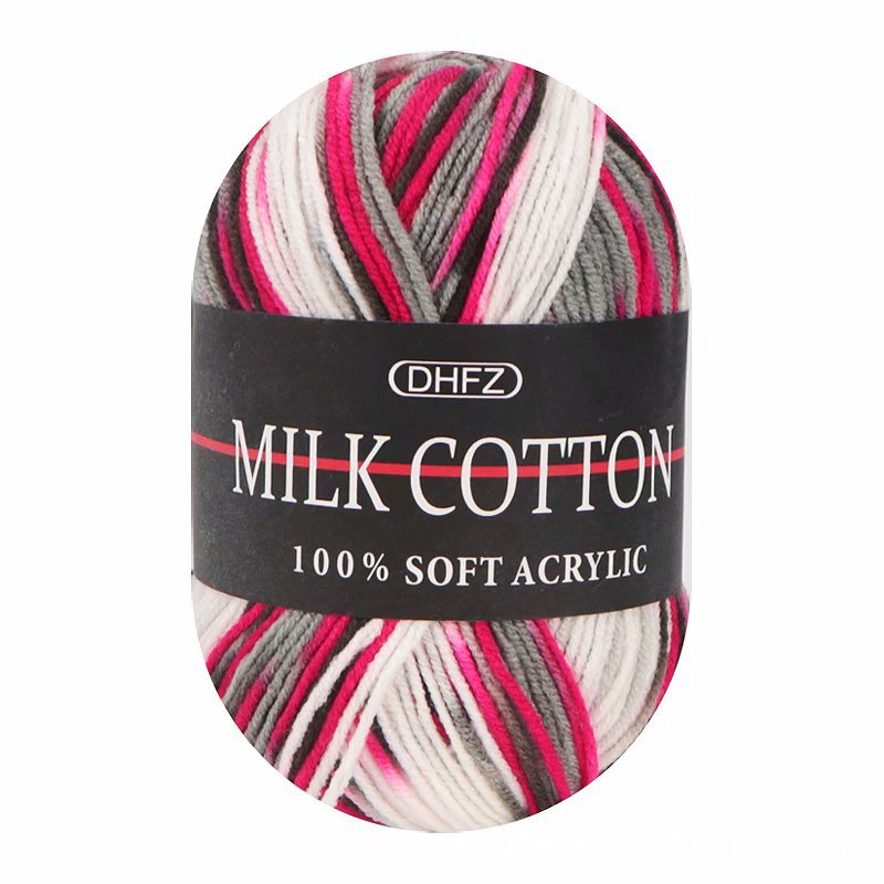 3-Strand gradiente sección de leche teñida de lana de algodón de color colorido medio fino lana crochet lana tejida a mano al por mayor