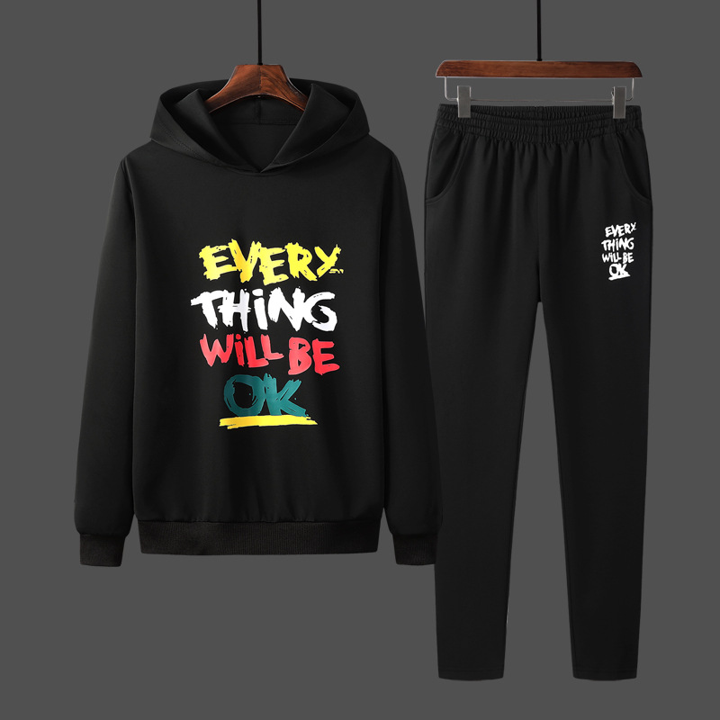 M-8XL2020 cross-border new sports suit men's spring and autumn vests men's coat winter Korean fashion Version 2-piece set