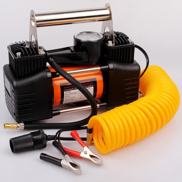 汽车用打气泵车载充气泵轮胎加气12v双缸便携式小轿车高压多功能