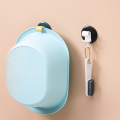 Wall-mounted punch-free bathroom toilet basin hook plastic small sticky hook simple and practical disc-shaped sticky hook