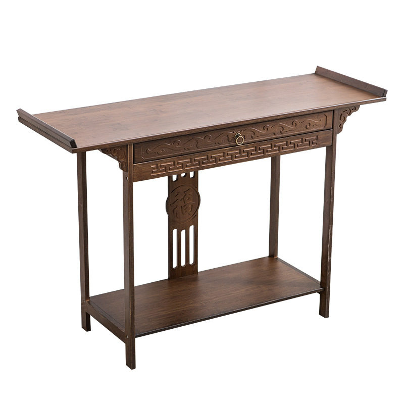 Nueva mesa de estilo chino, gabinete de porche, sala de estar, mesa de madera maciza, vista final del hotel, con pared para mesa de dios, hogar budista image 6
