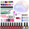 Multicoloured nail polish for manicure, tools set