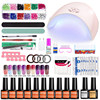 Multicoloured nail polish for manicure, tools set