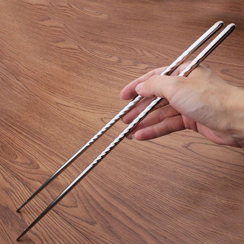 304 stainless steel extended chopsticks Chinese-style household hot pot chopsticks commercial non-slip and anti-scalding noodles frying chopsticks