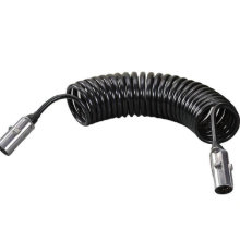 掛車拖車連接七芯線 半掛車卡車螺旋電纜總成 圓芯七孔螺旋電線