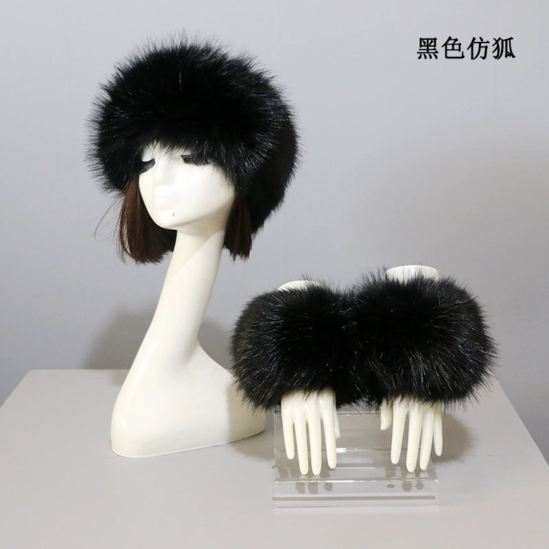 Шапка манжетный костюм, осень и зима, тёплая imitation fur иконка, лисий мех манжет рукав, иностранная торговля свободная клещ hat girl