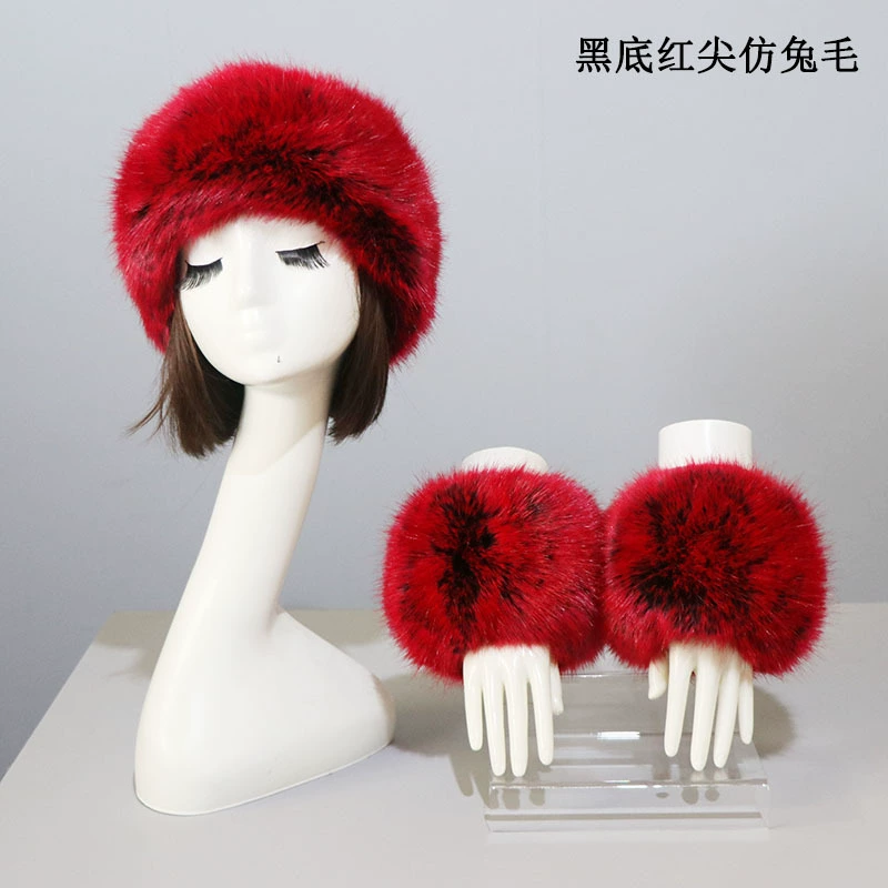 Шапка манжетный костюм, осень и зима, тёплая imitation fur иконка, лисий мех манжет рукав, иностранная торговля свободная клещ hat girl