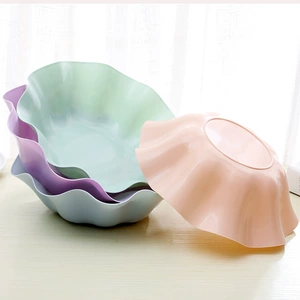 Modern Design Fruit Plate with Water Ruffle Edge, Perfect for Home Decoration and Gift