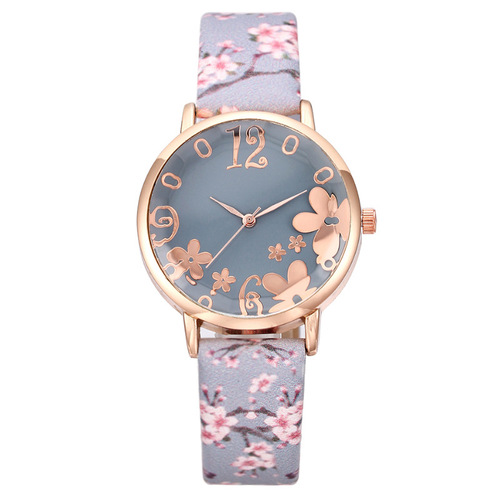 Foreign Trade Digital Art Flowers European and American Fashion Women's Watches Women's Watch Straps Quartz Watches Women's Watches