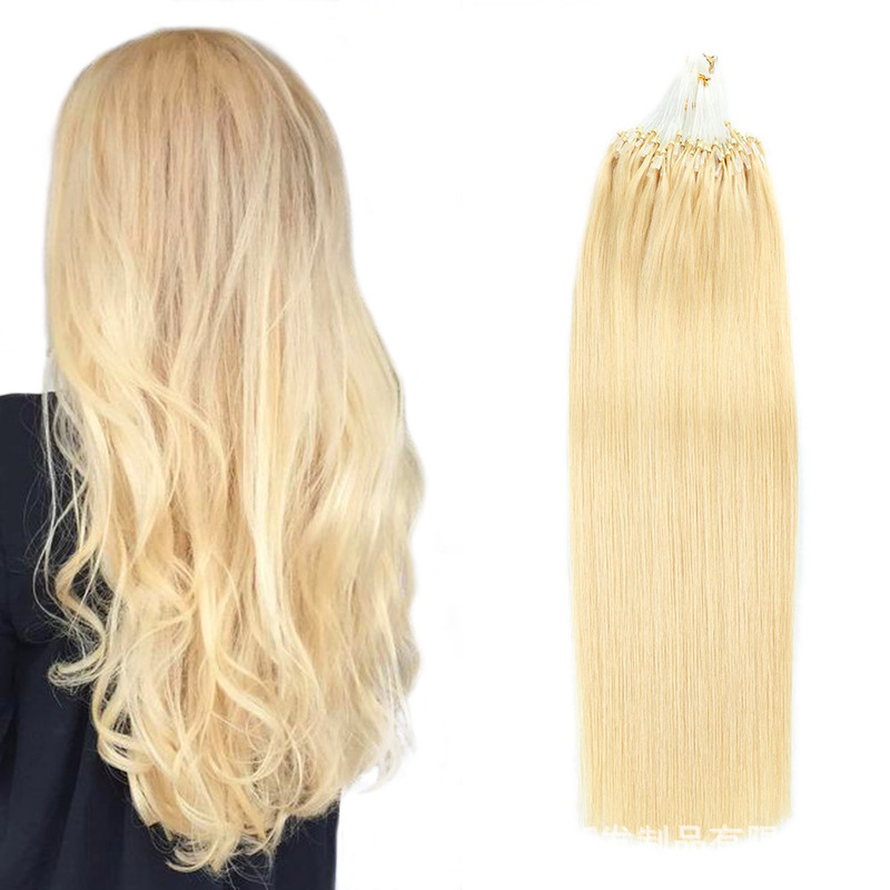 European and American Real Fish Line Hair Wig 613 # 100Pcs Female Hair Extension Fishlinewigs Crystal Human Hair Extension