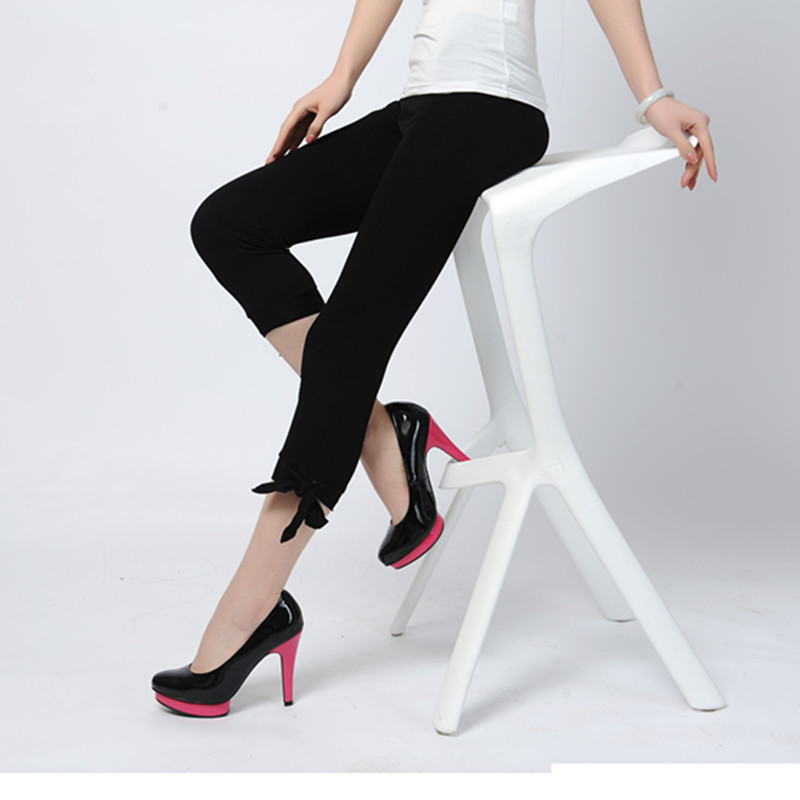 New modal cotton leggings women's outer wear spring and summer thin cropped pants Korean slim stretch leggings women