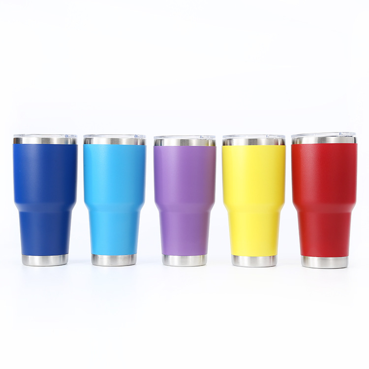 Cross-Border 30oz color spray plastic car Cup heat preservation cold ice dam Cup stainless steel beer cup best-selling in Europe and America