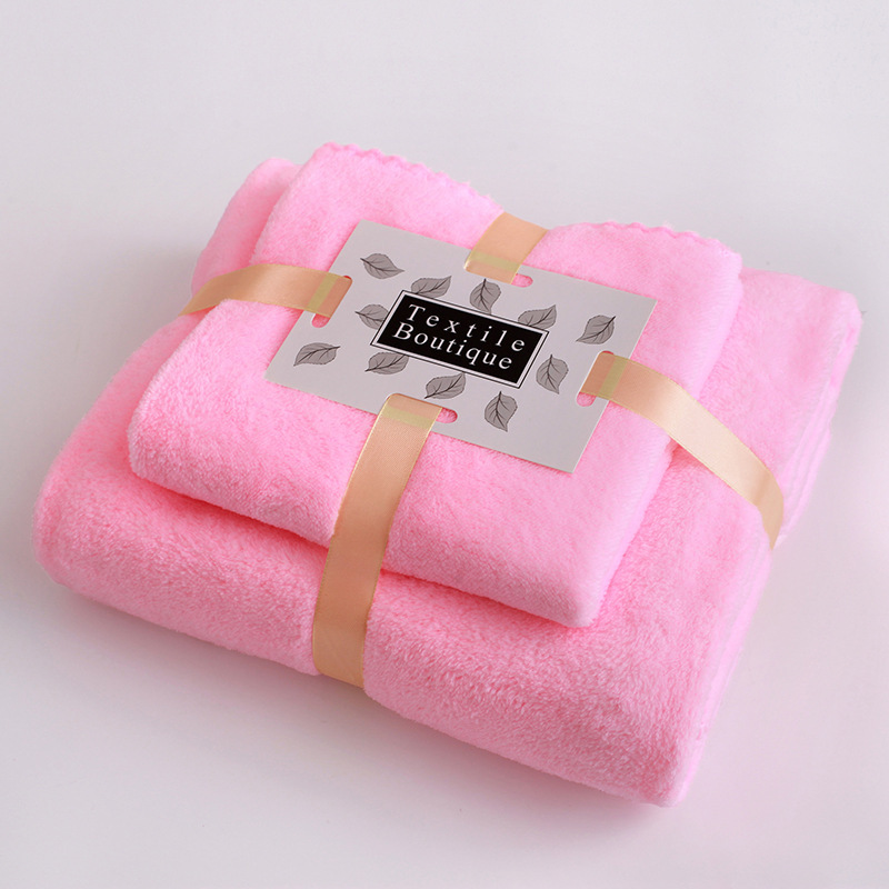 Coral Fleece Set Towel Bath Towel Soft Absorbent Adult Boys and Girls Baby Bath Towel Universal Coral Fleece Set Towel Bath Towel Soft Absorbent Adult Boys and Girls Baby Bath Towel Universal