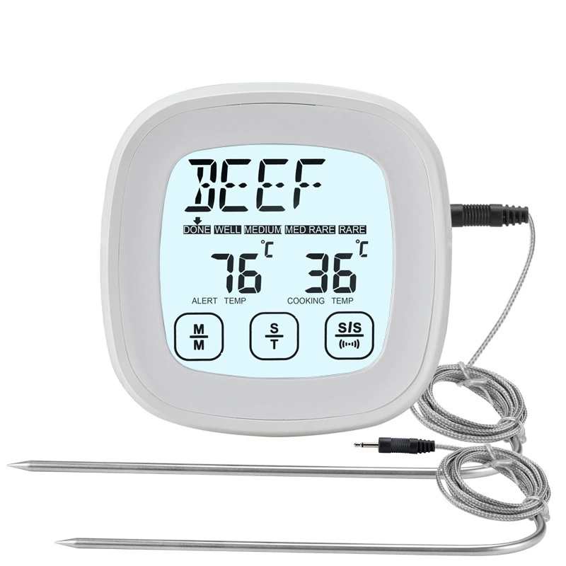 Amazon экспорт сенсорный Кухня Еда цифровой дисплей Кухня барбекю термометр Таймер барбекю двойная вилка