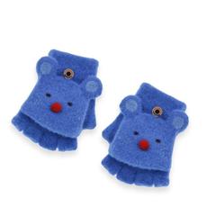 Winter New Cat Style Children's Gloves, Cartoon Warm and Cute Half-Finger Writing Gloves, Children's Flap Gloves