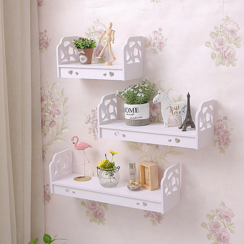 Estante de almacenamiento montado en la pared de la sala de estar pared de fondo de pared libre de perforación dormitorio comedor decorativo estante de flores