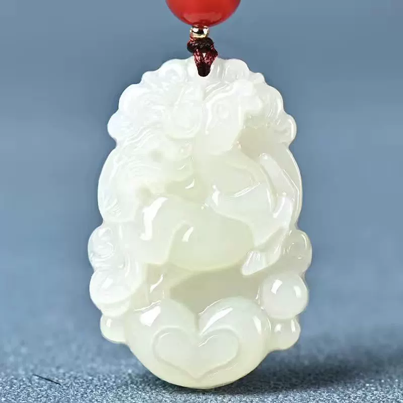 Жадеитовый кулон зодиака, афганский синий и белый jade, двенадцать резьбовых знаков, 12 дизайнов