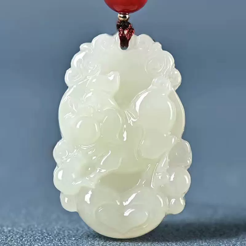Жадеитовый кулон зодиака, афганский синий и белый jade, двенадцать резьбовых знаков, 12 дизайнов