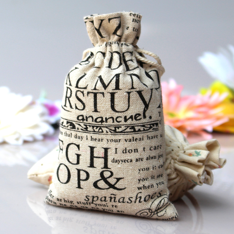 9CM*12CM高档棉麻束口袋 麻布袋 高档礼品包装