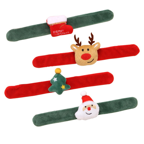Factory direct sales Christmas snap ring decorative bracelet cute little gift Christmas elk snap ring foreign trade wholesale
