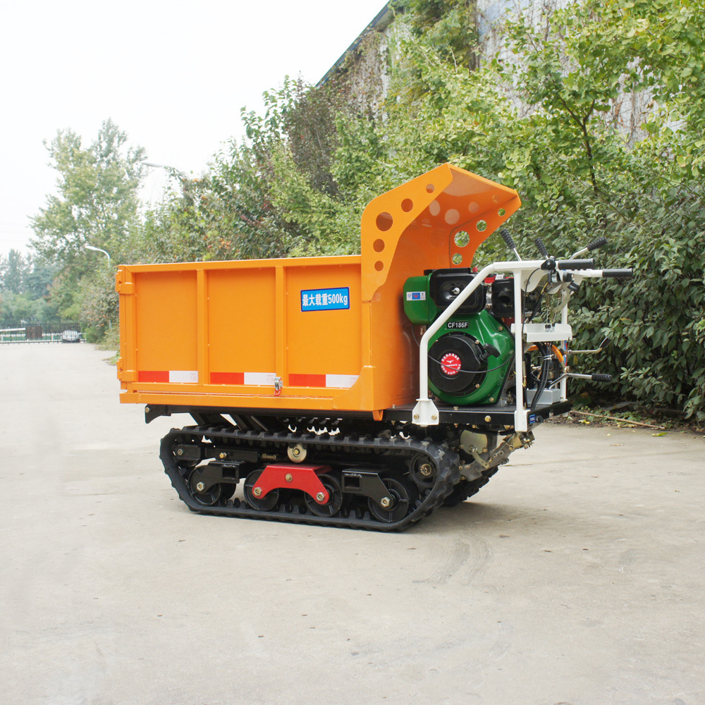 产地货源液压翻斗运输车 履带自走式物料自卸搬运车