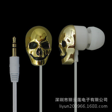 In-ear plastic skull headphones real production factory