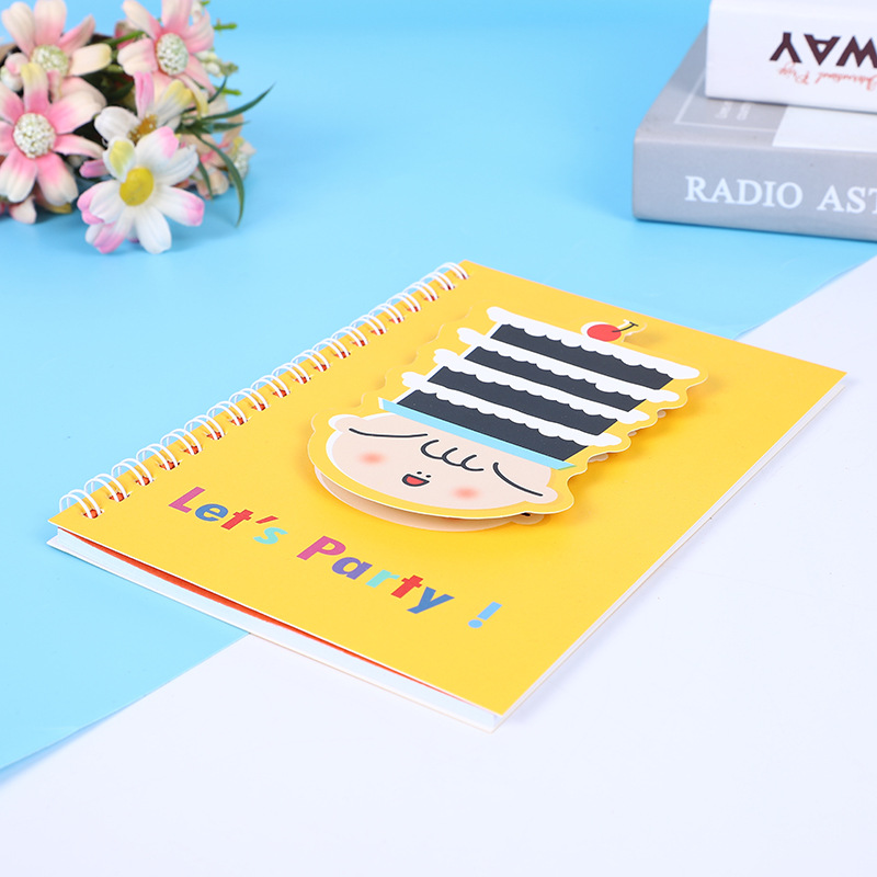 Estudiante creativo diario colorido bolígrafo caja de regalo cinta cuaderno traje 3D dibujos animados escritura libro en stock