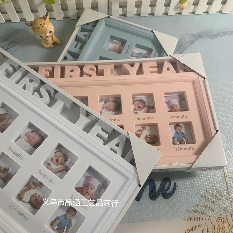 Factory Direct Supply of Baby's 12-Month Growth Commemorative Photo Frame Creative Korean Table Hanging Wall Photo Frame Cross-Border Export Factory Direct Supply of Baby's 12-Month Growth Commemorative Photo Frame Creative Korean Table Hanging Wall Photo Frame Cross-Border Export