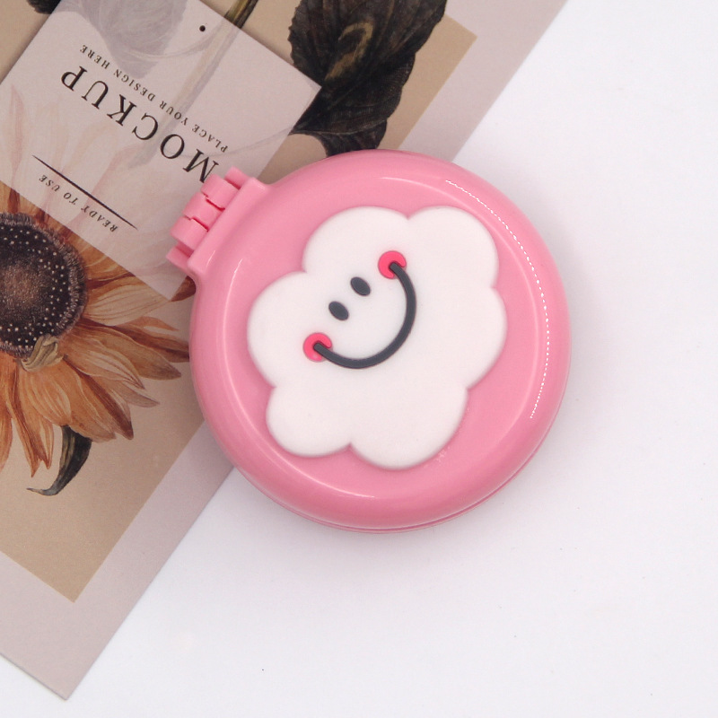 Ins coreano corazón de la niña peine portátil portátil estilo elegante flor de aire peine con espejo de maquillaje peine plegable