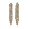 Fashionable silver needle, long earrings, silver 925 sample, European style, diamond encrusted