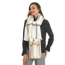 Z家格子围巾百搭欧美外贸仿羊绒高品质围脖流苏披肩保暖洋气时尚