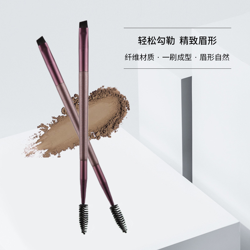 Zhuolya fábrica delineador de ojos cepillo de cejas en stock original exportación única europea y americana maquillaje cepillo de pestañas rizador de doble cabeza cepillo de cejas al por mayor