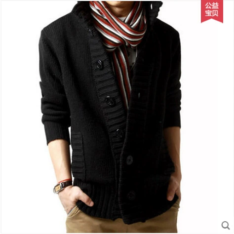 Demi‑season knitted cardigan jacket, Korean style, mid‑length, button front