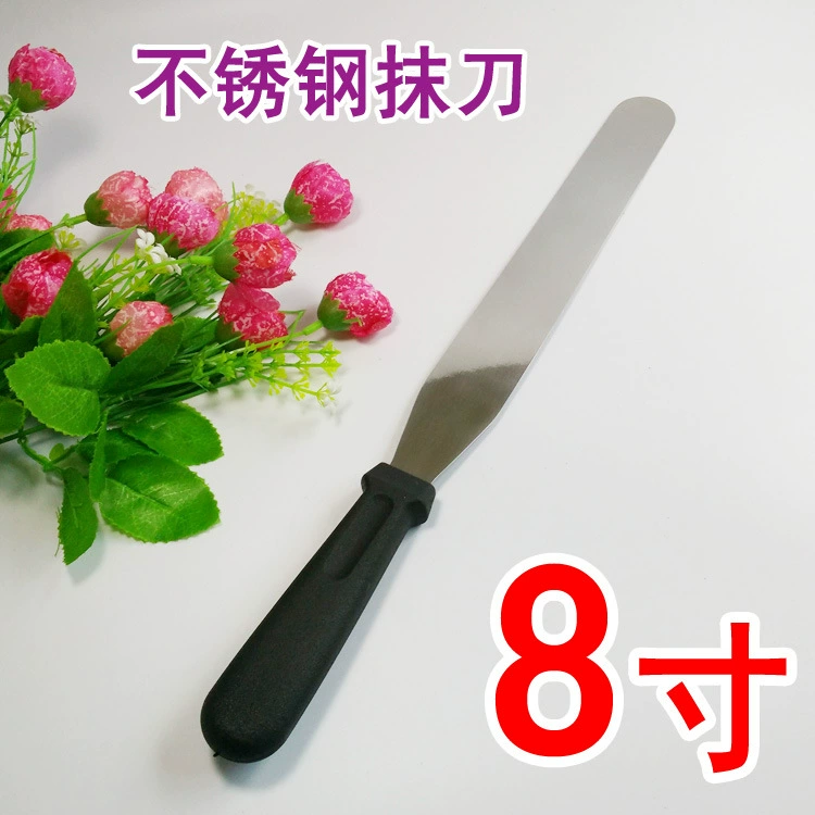 Черный пластиковый рукоять 6 дюймов 8 дюймов 10 нож для крема для торта прямой поцелуй нож из нержавеющей стали DIY выпечка инструмент оптом
