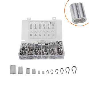 Foreign trade supply 240 boxed -6 specifications stainless steel 304 wire rope chicken heart ring with 8 hole aluminum sleeve
