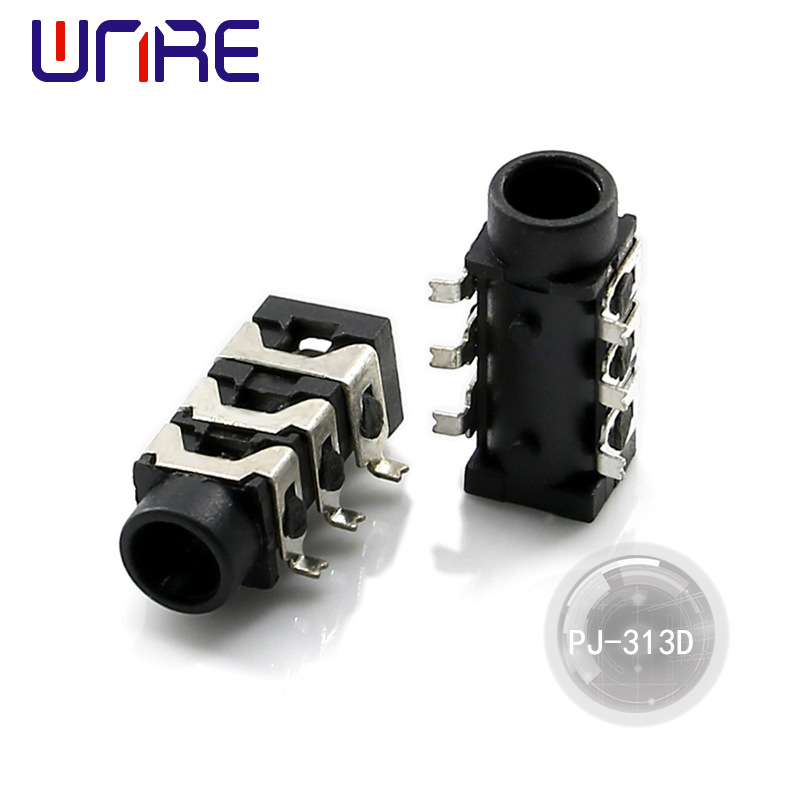 维诺尔音频3.5mm耳机插座单双立体声3 4节pj-313贴片插脚3.5母座