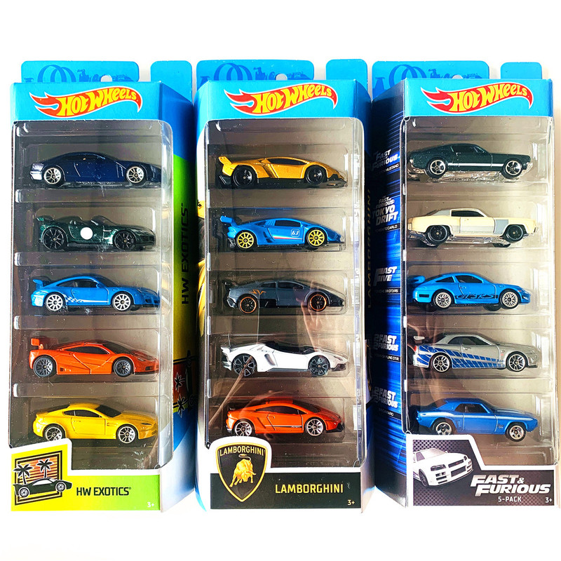 Mattel Wind and Fire Traffic Wheel Hot Small Sports Car Five Set Track Simulation Car Model Alloy Car Toy 1806