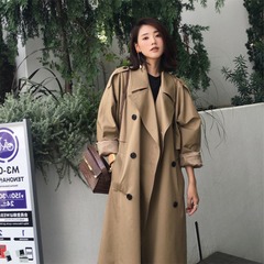 ウインドブレーカーレディースミドル丈2025春秋新作韓国スタイルカジュアルカーキ学生人気ジャケット女性用イントレンド