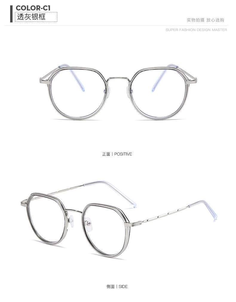 Nuevas gafas de luz anti-azul de estilo coreano de las mujeres gafas polígono marco llano miopía estudiante gafas acabadas fabricante