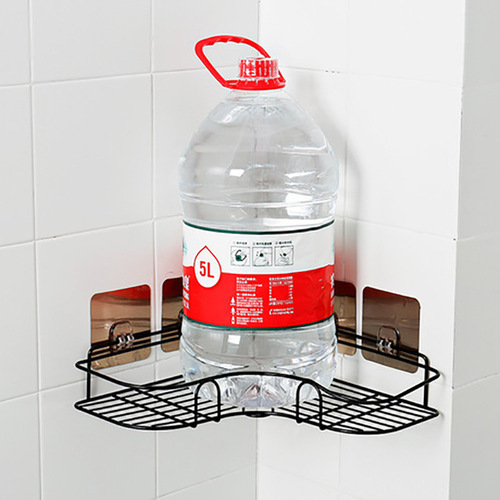 Corner Bathroom Shelf, Corner Wall Mounted Iron Storage Rack, No Drill Triangle Shelf for Kitchen and Bathroom