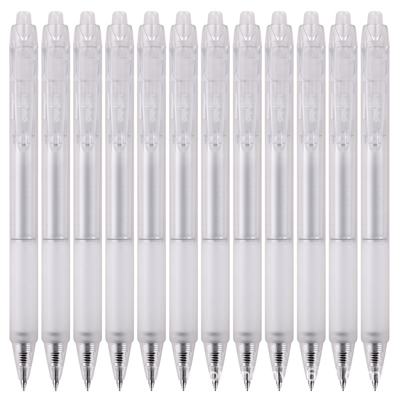Deli A057B-01 push gel pen estudiante negro 0,5mm bala pluma de la prensa pluma de agua image 1