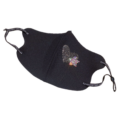 B1268 Korean Autumn/Winter Diamond-Studded Air Cotton Goddess Heart Star Social Media Influencer Dustproof Mesh Breathable Mask