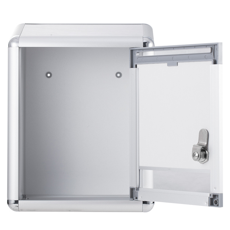 Deli 50804 caja de sugerencia de Queja de tamaño pequeño caja de sugerencia de aleación de aluminio montada en la pared con buzón de bloqueo