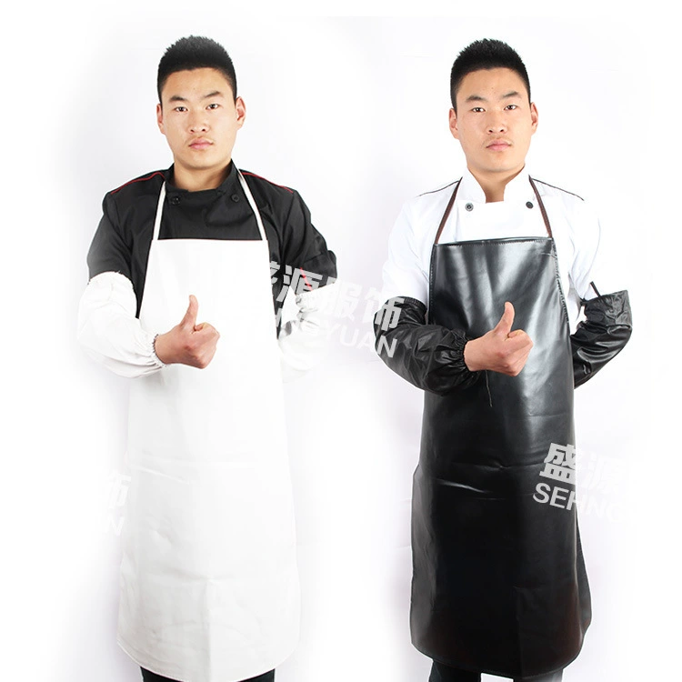 Фабрика прямая кухня шеф-повар гостиницы водонепроницаемый анти-масло анти-загрязнение шеи кожа масло фартук черно-белый большой фартук